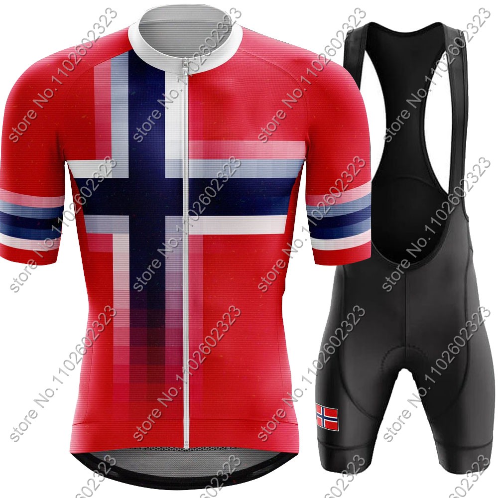 Mountain Biking Pants - Jersey Bersepeda Norwegia 2024, setelan tim