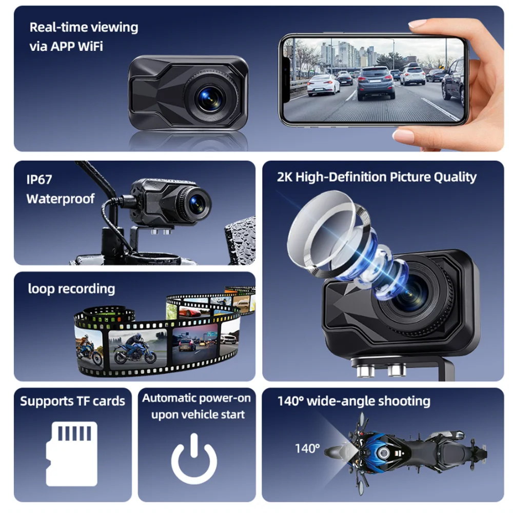 DVR Sepeda Motor 2K HD WiFi &  - Mountain Biking Images ulasan dan harga