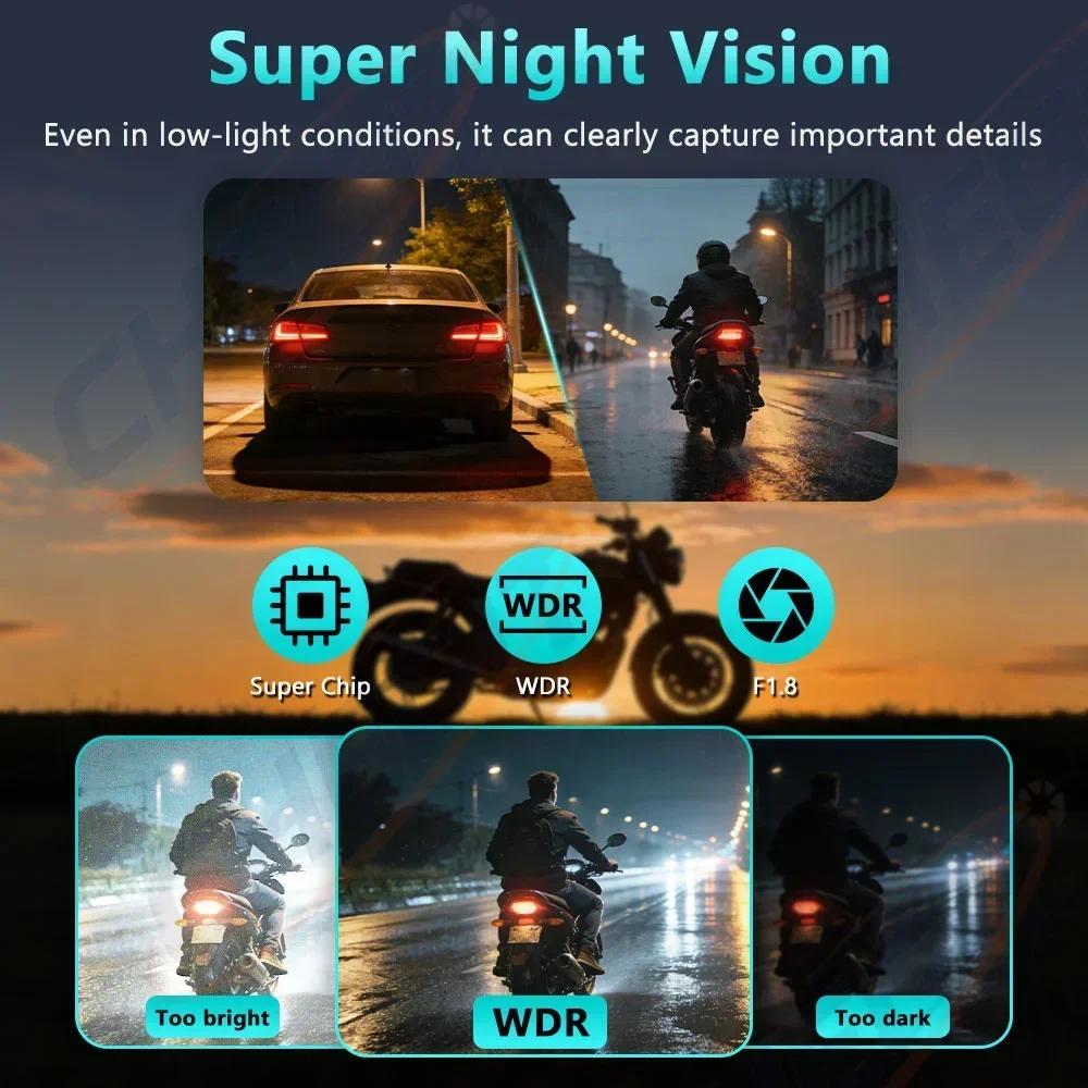 IP66 Kamera Dash Cam Motor 2K  - Mountain Biking Images ulasan dan harga